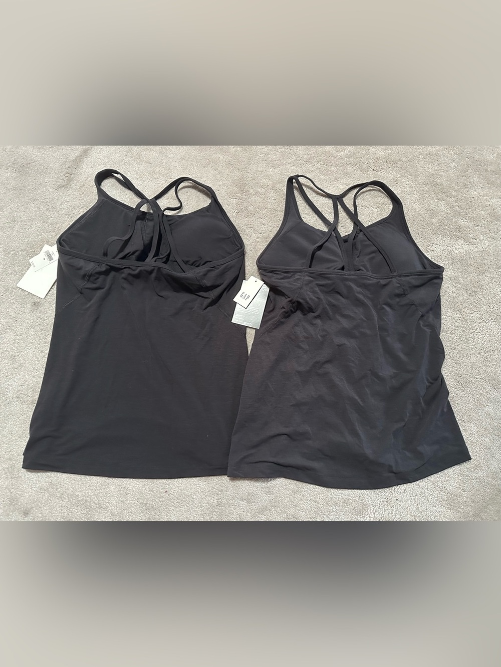 Gapfit Black Racerback Strappy Active Tank Tops - Picture 2 of 2